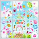 5 x Easter Window Clings Decorations for Glass Easter Window Stickers Decal Large Bunny Stickers Spring Wall Window Decor