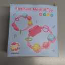 Holaxander Baby Elephant Musical Stuffed Animals Toy with Light-Up Music & Crinkle Sound Paper,Infant Bilingual Early Learning Education Toys,Tummy Time Toys for 0-3-6-12+ Months Boy Girl, Pink