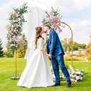 Snughome Arch Backdrop Stand, Set of 2 Metal Arch Stand (7.2FT+6FT), Gold Wedding Arch Frame for Party, Baby Shower, Holiday, Ideal for Balloon Flower