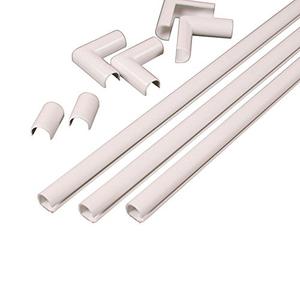 Legrand - Wiremold Cord Cover, White Cord Hider for Wall Mount TV, 9 Foot (108 Inches) Cord Cover Floor or Cord Cover Wall to Hide TV Cords for Wall Mount TV, C110