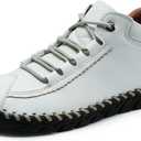 Chukka Boots Casual Fashion Oxford Dress Boots Leather Lace Up Desert Ankle Boots Classic For Men Lightweight Anti Handmade (12, White)