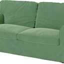 Velvet Pets Friendly Sofa Covers Made Compatible for IKEA Ektorp Loveseat Two Seat Slipcovers (Velvet Green Ektorp 2)