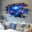 3D Galaxy Decor Wall Decal - PVC Material - Cosmic Style - Waterproof - Space Pattern - Indoor Use - Single Use - Wall Decal