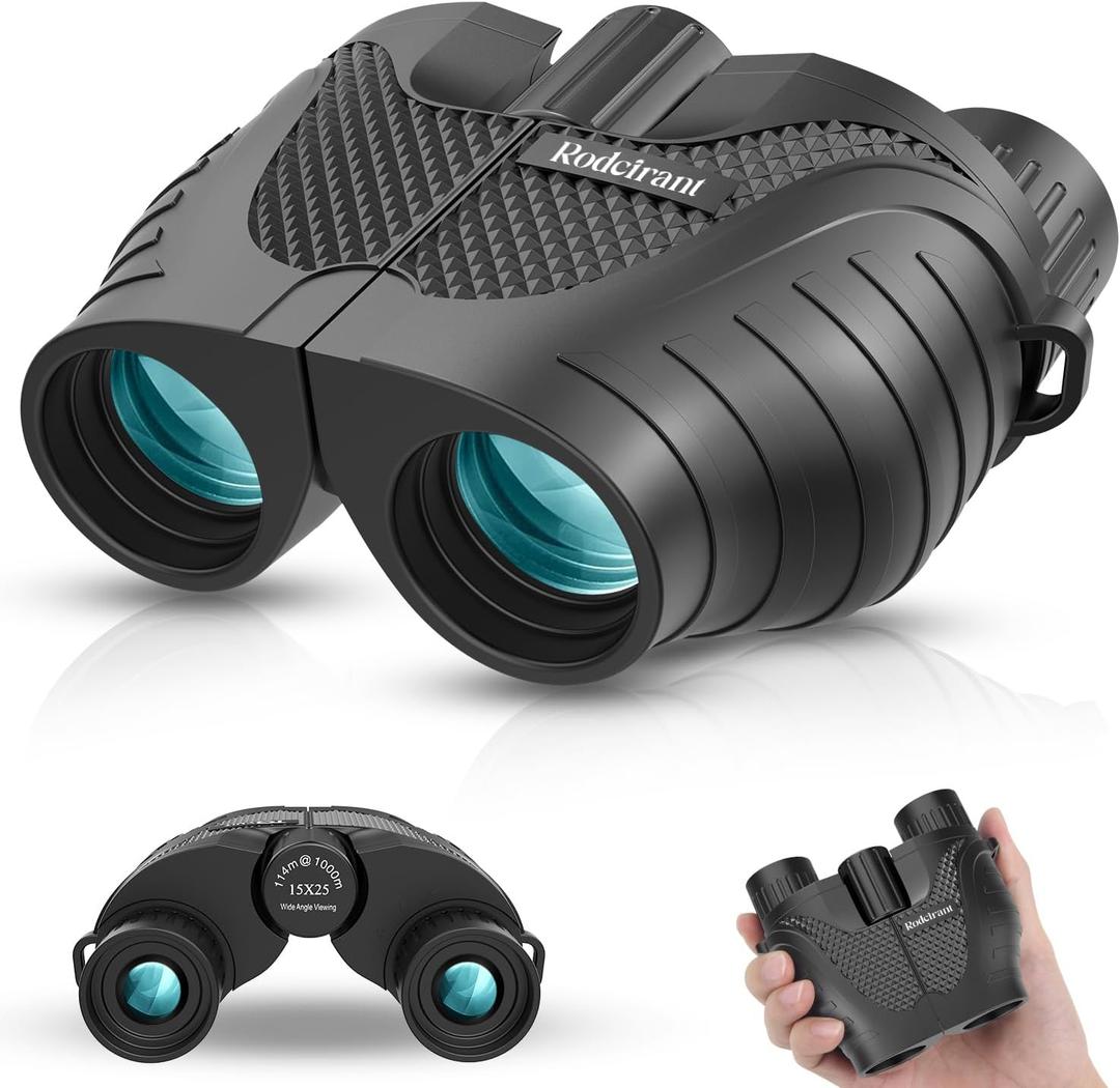 Binoculars 15x25 for Adults,Waterproof Durable & Clear Binoculars with Low Light Night Vision for Sightseeing,Concerts and Bird Watching (Black)