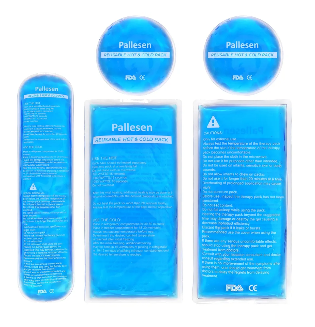 Gel Ice Packs for Injuries Reusable Gel Reusable Hot Pack & Cold Pack Compress for Injury, Pain Relief, Rehabilitation, Flexible Therapy, for Knee, Back, Neck, Wrist, Ankle (5 Pack - Blue)