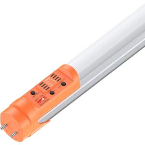Emergency T8 LED Tube 4ft with Battery Backup, 3500K/4000K/5000K CCT and 12W/15W/18W Adjustable, Dual Ended G13 LED Bulb Integrate 5W 700LM 90min Emergency Lighting for Shop Garage Office, UL-Listed