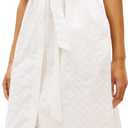 Tommy Hilfiger Women's Short Sleeve Cotton Eyelet Dress with Waist Tie Detail (White, M)