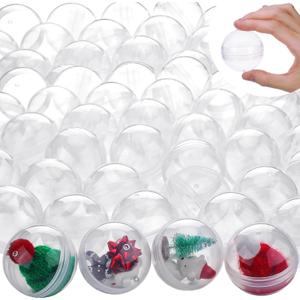 Sosation 150 Pcs 1.77 Inch Gumball Vending Machine Capsules Empty Round Plastic Containers for Prizes Party Favors (Minimalist Style)
