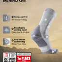 DANISH ENDURANCE Merino Wool Hiking Socks for Men & Women, Anti-Blister Socks for Outdoors, Grey, Medium