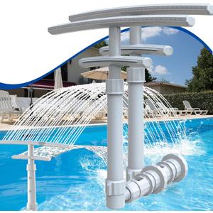 2 Pack Pool Fountain for Above and Inground Pools, Dual-Layer Spray Pool Waterfall Sprinkler Chiller Aerator, Water Fountain Swimming Pool Accessories (for in-tex & Best-Way & Hay-Ward & Cole-Man)