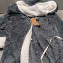 Long Robes with Hood for Women,Plush Fleece Hooded Robes for Women Winter Warm Housecoat (Large, Grey)