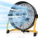 15" Battery Operated Fan Rechargeable Powered,20H Run Time 12 Wind Speed,Cordless High Velocity Metal Blade Portable Fan for Camping Travel Patio Tent Indoor Outdoor 360 Tilt