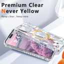 2 x PIXIU Case for iPhone 16 Pro Compatible with Magsafe, Laser Glossy Pattern,Cute Curly Wave Clear TPU Bumper Military Grade Drop Protection Phone Cover for Women/Girls -Bow