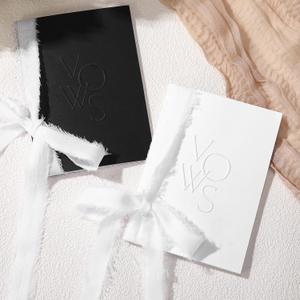 Honoson Embossed Wedding Vow Books with Embossed Letters Perfectly Sized Vow Books for Wedding Registry Gifts Ideas for Bride Groom Newly Engaged Couple with Ribbon (Fashion)