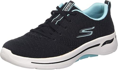 Skechers Women's Go Walk Arch Fit Unify, Black/Aqua, Size 7.5