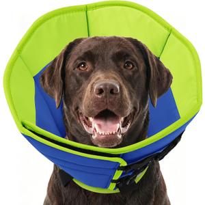 AOFITEE Dog Cone Collar, Adjustable Dog Cones Alternative for Large Dogs After Surgery with Buckle, Pet Cone for Dogs to Stop Licking, Neuter Elizabethan Cones for Wound Healing(Bluegreen,X-Large)