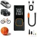 Tire Inflator Portable Air Compressor Cordless Mini Bike Pump with Digital Display, 150 PSI Car Tires Air Pump with Pressure Gauge, LED Lights & Pressure Gauge for Car, Motorcycle, Bike, Balls