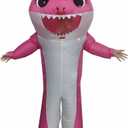 Inflatable Costume Adult Blow Up Shark Costume For Halloween Birthday Gift Role Playing Game Party Costumes (Rose Red)