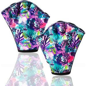 Colorful Swimming Gloves Women Water Aerobics Glove Water Aerobics Equipment for Men Women,Webbed Gloves Aquatic Fitness Water Resistance Diving Gloves Unisex Poll Training Exercise (Medium)