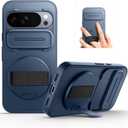 SURITCH for Google Pixel 10 Pro XL Case with 360 Rotatable Hand Strap Phone Grip Holder & Invisible Kickstand & Slide Camera Cover, Protective Cover for Pixel 10 Pro XL -Dark Blue