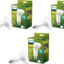 PHILIPS LED 65W BR30 3-Pack Ultra Efficient Soft White Light Bulbs (3000K) 650 Lumen (4.5W = 65W)