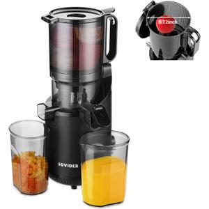 Cold Press Juicer Machine-Compact Juicer Machines Up to 92% Juice Yield 5.3" Wide Chute for High Nutrient Fruits Vegetables,Slow Masticating Juicer Easy Clean with Brush Pulp Measuring Cup Reverse