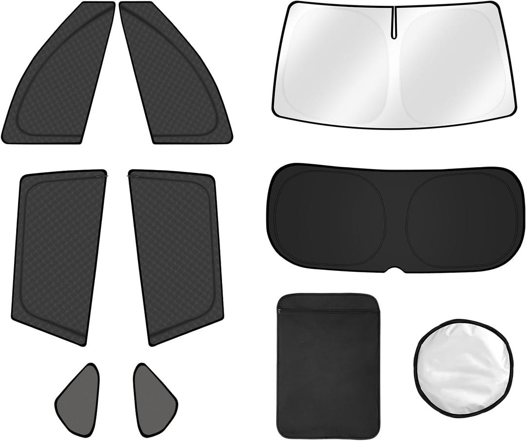 FIILINES 8PCS Car Window Shades for Toyota RAV4 2019-2025 Accessorie Double Layer Car Side Full Windows Rear Triangular Windshield Sun Shade 100% UV Rays & Privacy Protection