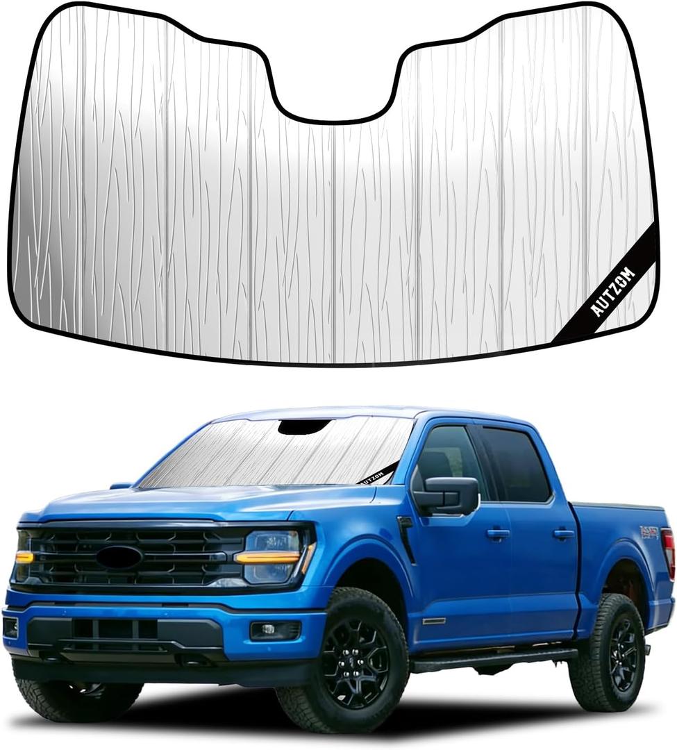 Windshield Sun Shade for Ford F150 (2021-2026), Custom-fit Windshield Cover, Keep Vehicle Cool, Protect Dashboard, Foldable Car Window Shades Ford F150 Accessories