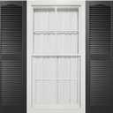 Mid-America 00011467002 Standard Size Cathedral Top Center Mullion, Open Louver Vinyl Shutter, w/Installation Shutter-Lok's & Matching Screws (Per Pair), 002, 14 1/2"W x 67"H, Black