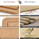 Large Bulletin Board, Foldable 60x36 Inches Cork Board Alternative, Large Felt Board Decorative Pin Board for Wall, Foldable Photo Board Self-Adhesive Vision Board with 36 Pushpins Brown