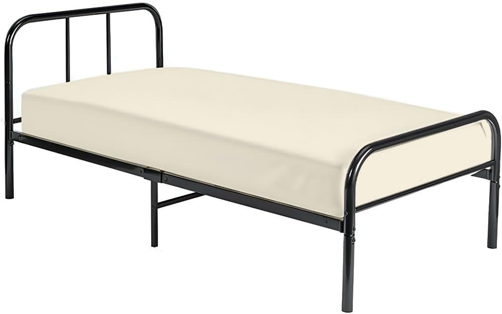 Cot Fitted Sheet 33 x 75, 100% Egyptian Cotton, 1 PC Cot Size Bottom Sheet Only, Perfect for Narrow Twin, Camp Bunk, Army Cots, Trifold Mattress, Camping Cot, Guest Bed Replacement(Ivory)