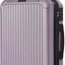 LIGHT FLIGHT Carry On Luggage 22x14x9 Airline Approved, Durable Hard Shell Carry On Suitcases with Wheels, Expandable Hardside Lightweight Travel Luggage with TSA Lock 20 Inch Carry on, Rose Purple
