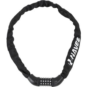 NAVEE Password Chain Lock for Bike, Scooter, Motorcycle, Door & Gate, 5 Digit Combination High Security Anti Theft, Black