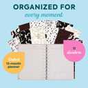 Happy Planner Disc-Bound Academic Planner July 2025 - June 2026 Daily, Weekly and Monthly - 3 Bonus Months, Big Size, 8.5 x 11, Horizontal Layout, Onyx & Sand