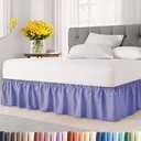 Wrap Around Dust Ruffle Bed Skirt - Lavender - for Queen Size Beds with 18 Inch Drop - Elastic Strap - Adjustable Pleated Bedskirt with Brushed Fabric and Wrinkle Free - for Women, Men, Kids & Teens