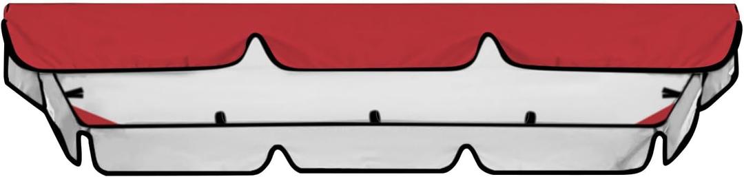 Swing Canopy Replacement Cover, Waterproof Sun Shade Porch Swing Canopy Replacement Top for 2-3 Seater Outdoor Garden Yard Patio Swing Cover (Red, 65455.9 Inch)