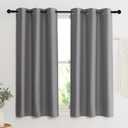 NICETOWN Blackout Curtain Blind for Bedroom, Single Panel, W42 x L45 inches, Grey/Gray, Thermal Insulated Grommet Blackout Room Darkening Drape/Drapery