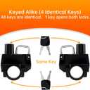 Windance 2 Pack Motorcycle Helmet Lock, Helmet Holder Hook for 7/8" 22mm Handlebar, Anti Theft Security Lock for Motorbike Bike Frame Tube Bumper Luggage Rack (Keyed Alike)