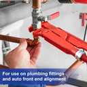 MAXPOWER 22-inch Swedish Pipe Wrench, 3.15-inch Jaw Capacity, 90 Angled Jaws for Tight Spaces, Large Pipe Wrench for Plumbing Fittings and Locknuts