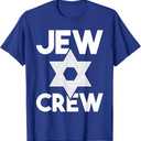 Jew Crew - Jews Jewish Hebrew Israel Israelite Star of David T-Shirt (XL, Royal Blue)