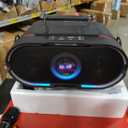 RHM K666PLUS Karaoke Machine with 2 Wireless Mics & Beat-Sync LED Lights, 60W Rich Stereo Sound, Voice Beautifier, 7 Hours Playtime, Bluetooth/AUX/USB/PC Connection, for Indoor & Outdoor Parties
