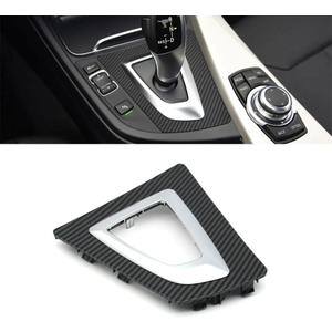 Compatible with BMW 3 4 Series, Carbon Fiber Gear Shift Frame Cover, Control Gear Box Shift Knob Panel Trim Replacement for BMW F30 F31 F34 F35 F32 F33 F36 (Carbon Fiber)