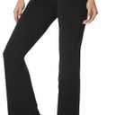Houmous 29''31''33''35'' Inseam Women's Cotton Bootcut Pants Inner Pocket, Black, L