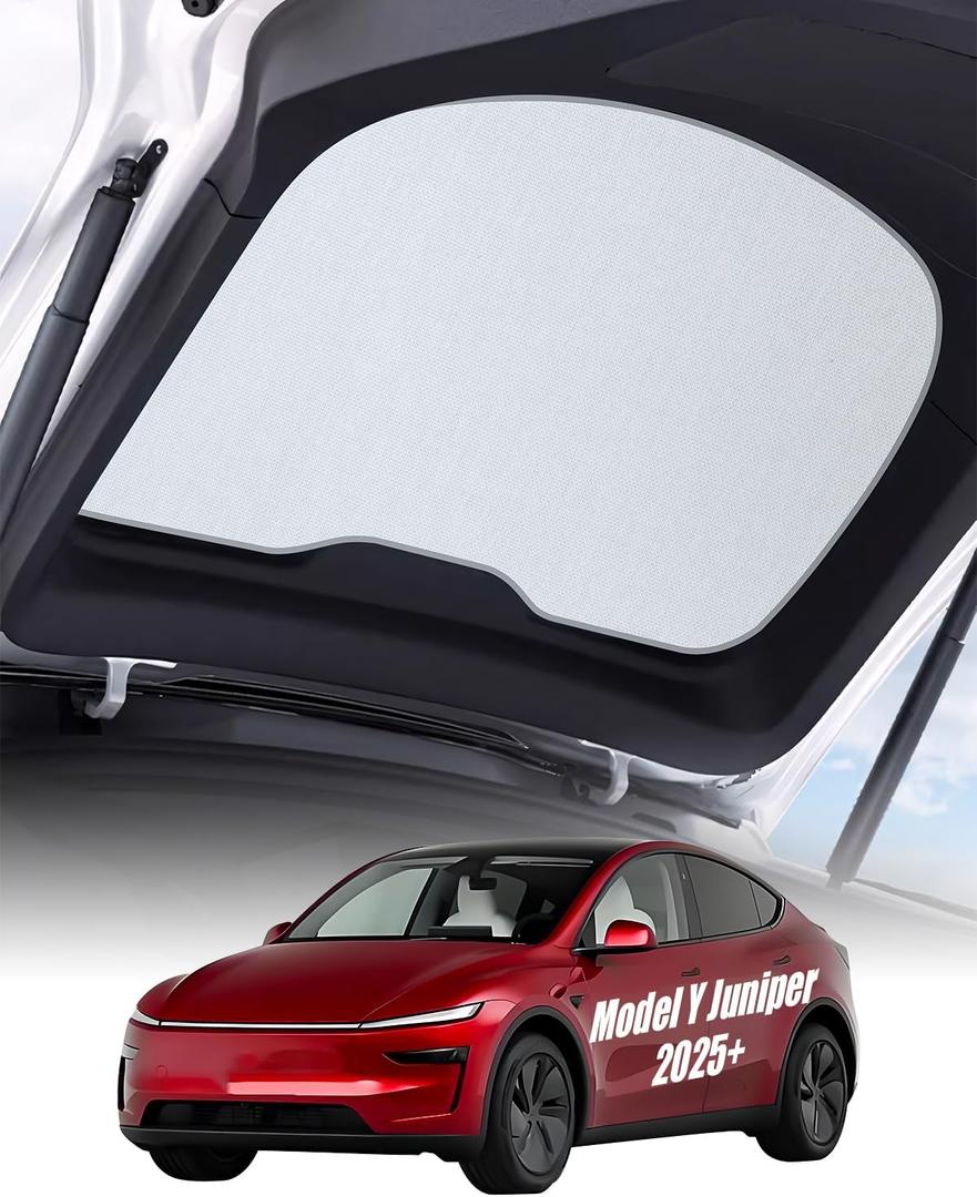 Rear Windshield Sunshade for Tesla Model Y Juniper 2025 2026, Rear Tailgate Foldable Sunshade Cover, 3-Gen Heat Insulation Glass Roof Sun Shade