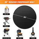30'' Fire Pit Mat for Solo Stove Bonfire, Double-Sided Fireproof Under Grill Mat Deck Patio Protector Pad, Round BBQ Mat for Solo Stove Accessories, Easy to Clean, Reusable