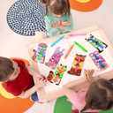 Valentines Day Gifts for Kids, 32 Pack Mini Bubble Wands with Valentines Animal Themes Greeting Cards for Kids, Valentine's Day School Prize Party Favor, Classroom Exchange Gift Set