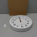AKCISOT Atomic 10 Inch Wall Clock, Analog Indoor Battery Operated Clock for Kitchen Bedroom Office Classroom Living Room (White)