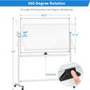 Maxtek Rolling White Board on Wheels 48x32 in, Double-Sided Magnetic Stand
