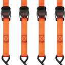 Black+Decker BDX1004 Black/Orange 1" x 10' Cam-Buckle Tie Down Straps - 300 lb Safe Working Load / 900 lb Break Strength, 4 Pack