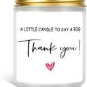 Thank You Gifts Hostess Gifts Appreciation Gifts for Friends Teacher Principal Bus Driver Nurse Doctor Neighbor Coworker - Lavender Scent Thank You Candle - 7 oz